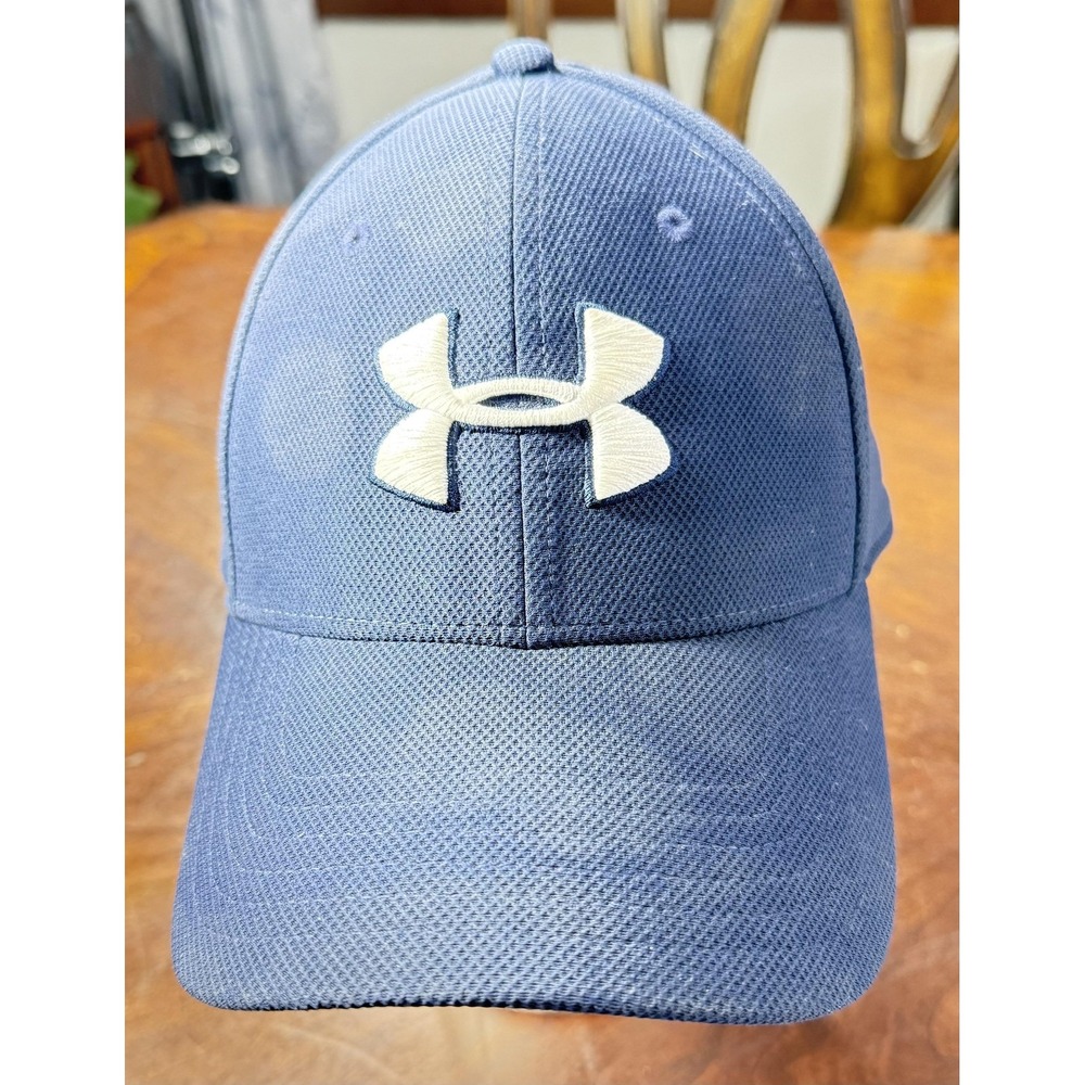 Under Armour Hat Cap Fitted Mens L/XL Blue Blitzing UA Classic Fit Athletic